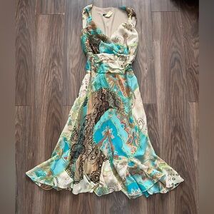 Elegant Multicolor Paisley Dress